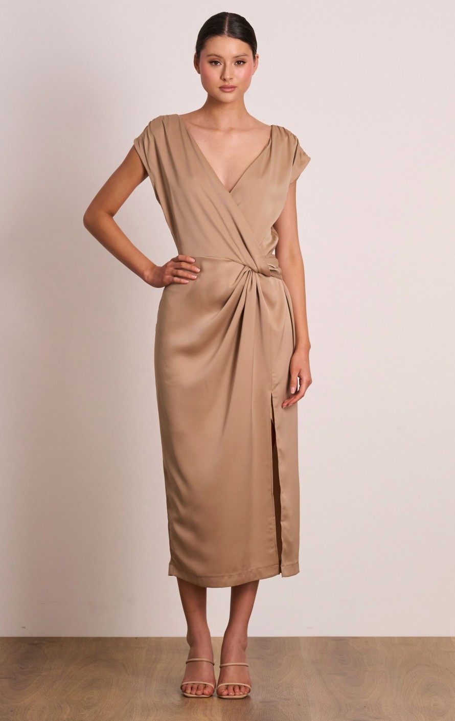 Dresses PASDUCHAS | Luminous Wrap Midi Sand