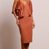 Dresses PASDUCHAS | Siren Drape Midi Cinnamon