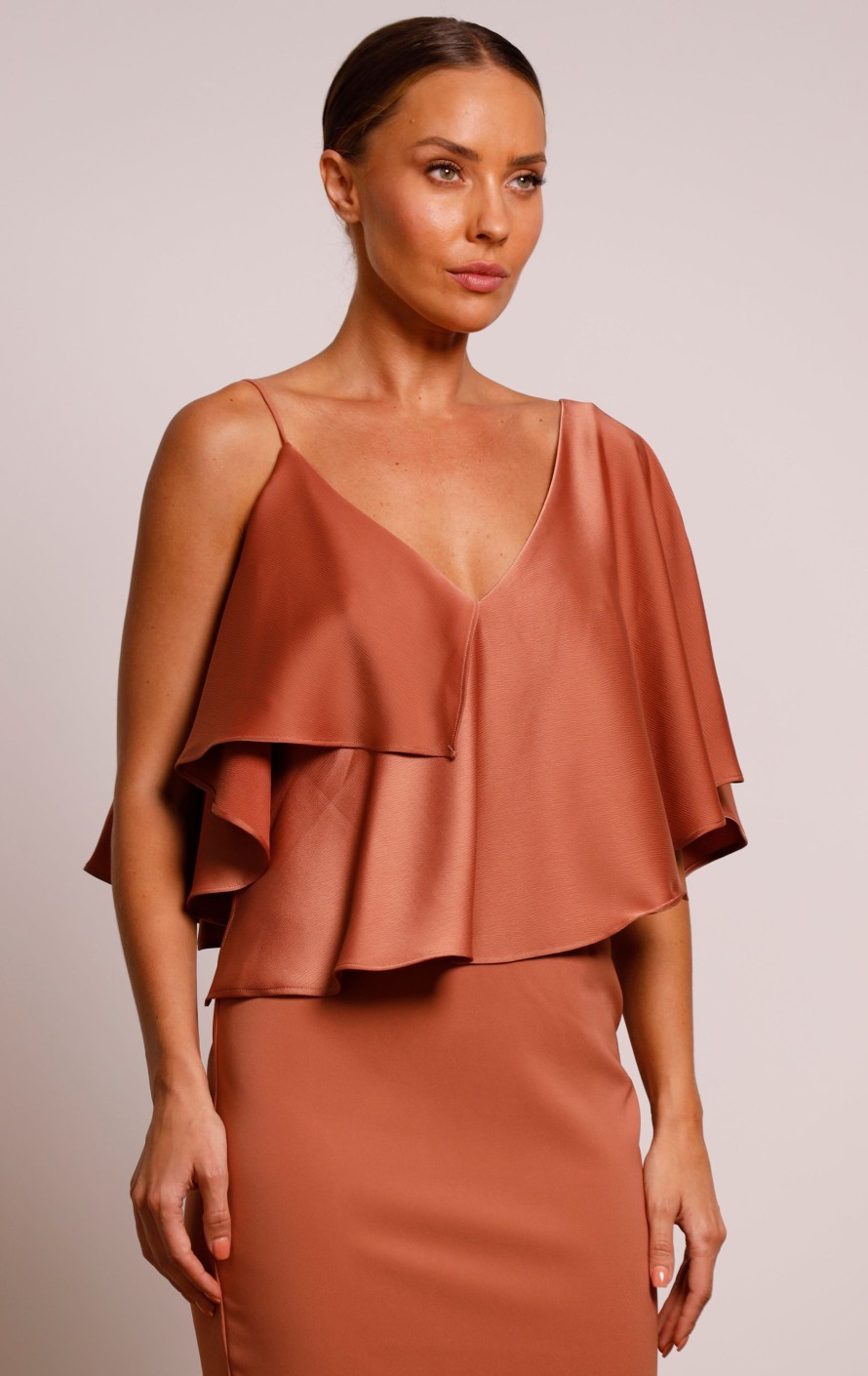 Dresses PASDUCHAS | Siren Drape Midi Cinnamon