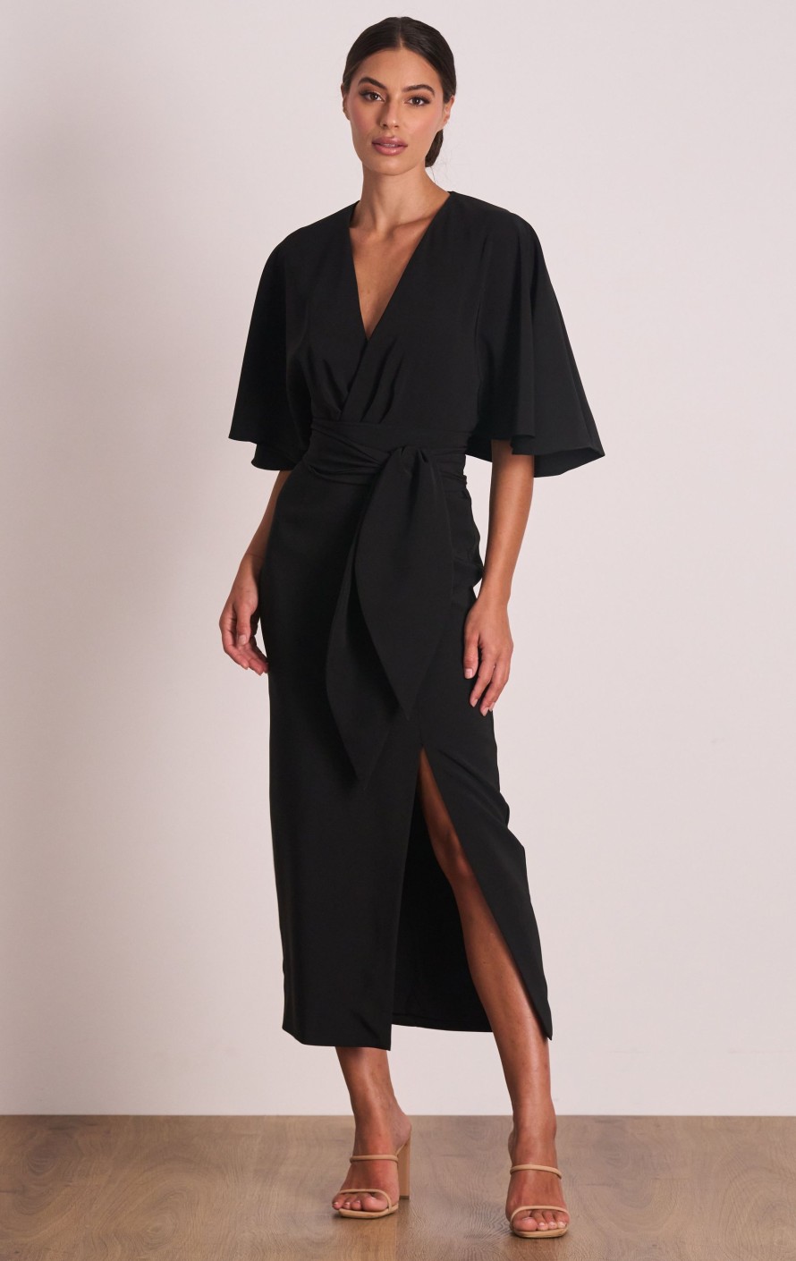 Dresses PASDUCHAS | Sabine Drape Midi Black