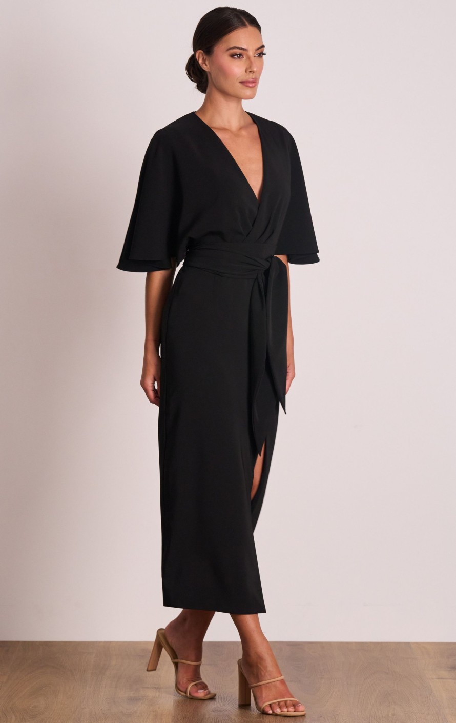 Dresses PASDUCHAS | Sabine Drape Midi Black