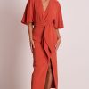 Dresses PASDUCHAS | Sabine Drape Midi Tamarind