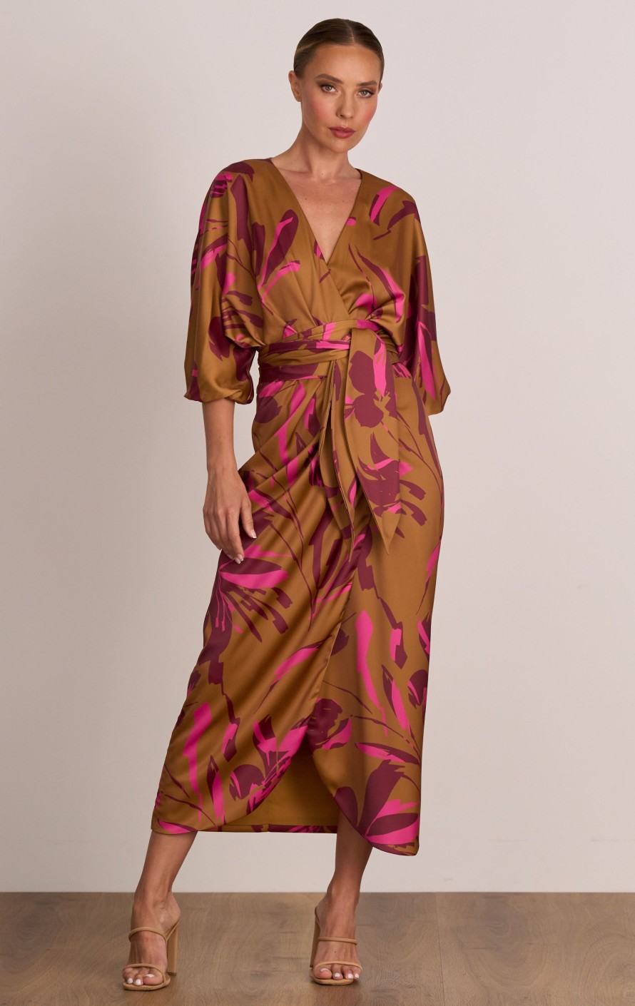 Dresses PASDUCHAS | Ablaze Wrap Midi Butterscotch