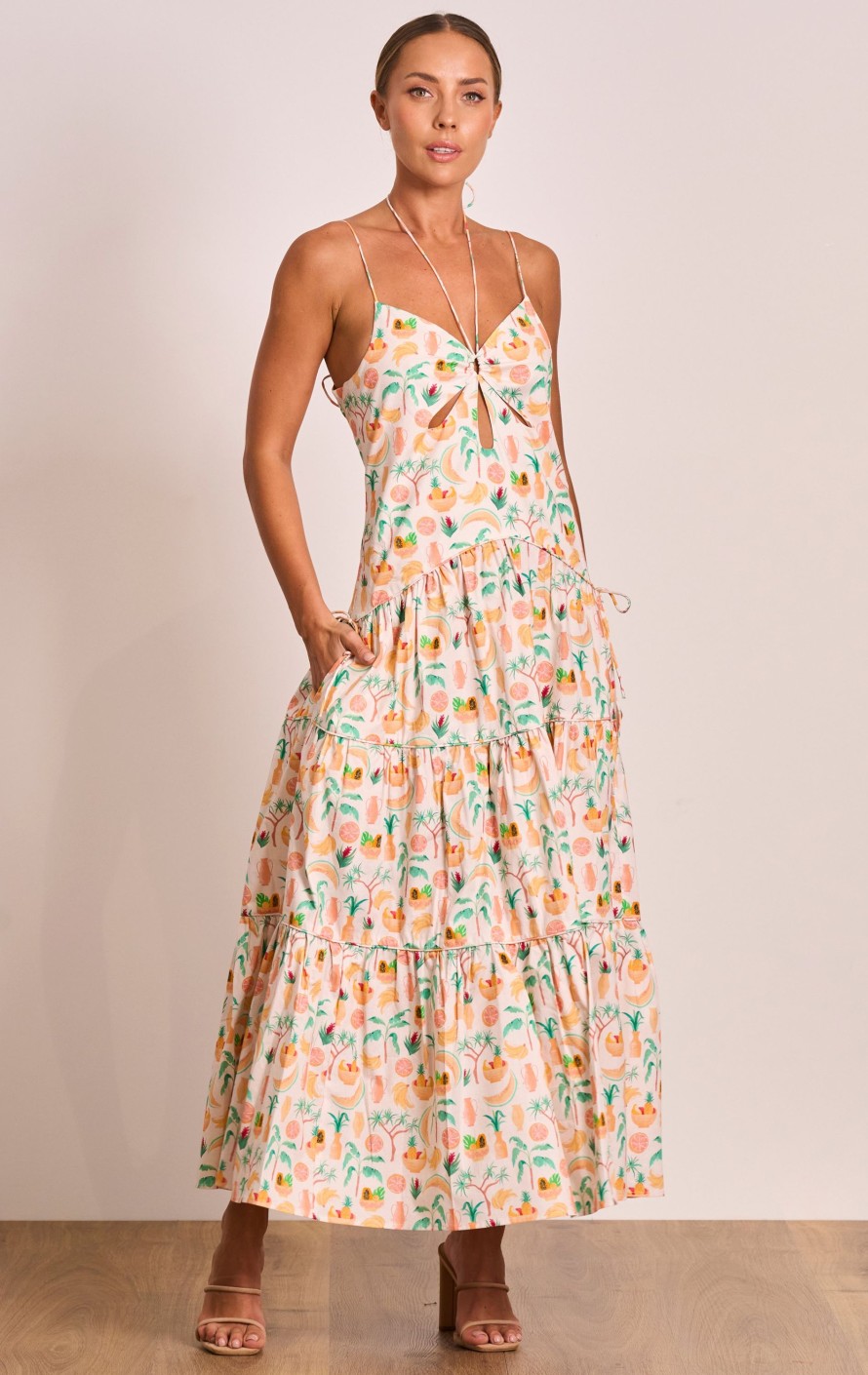 Dresses PASDUCHAS | Cabana Tiered Midi Dress Tutti Frutti