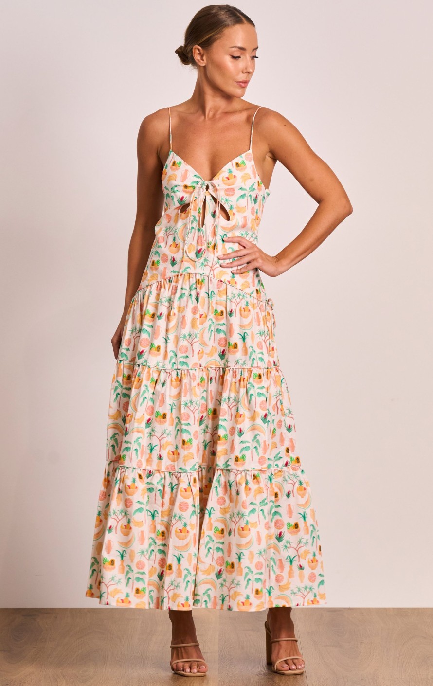 Dresses PASDUCHAS | Cabana Tiered Midi Dress Tutti Frutti