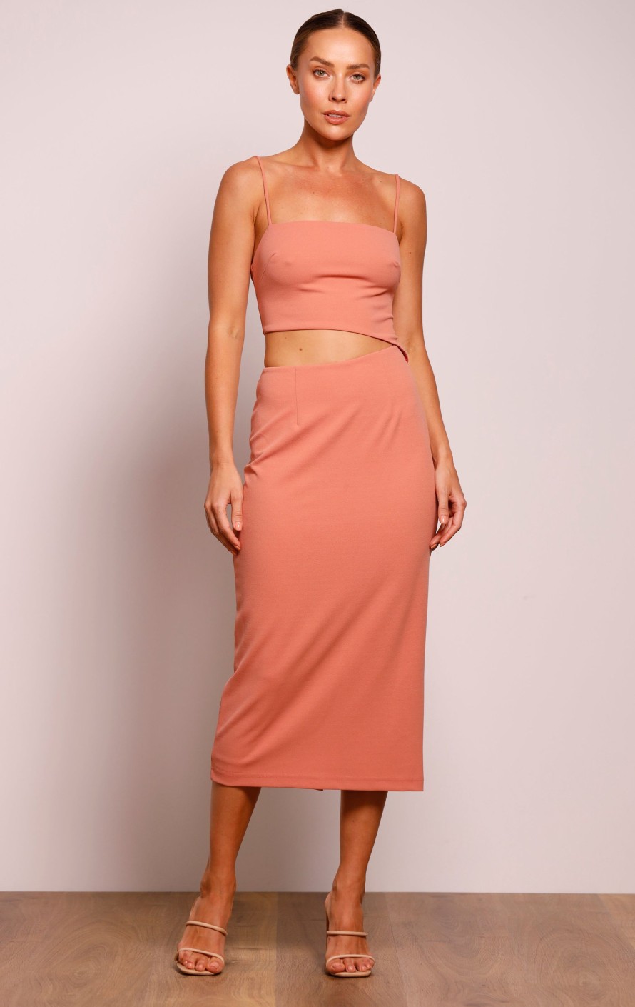 Dresses PASDUCHAS | Pulse Slash Midi Dress Guava