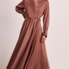 Dresses PASDUCHAS | Seeker Wrap Midi Mahogany