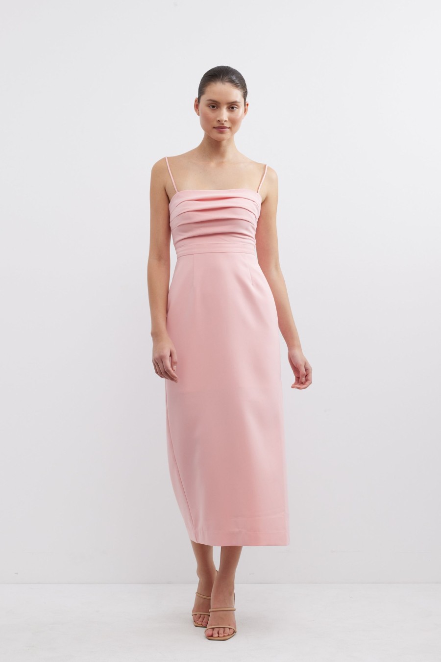 Dresses PASDUCHAS | Emerson Column Midi - Pre Order Flamingo