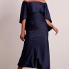 Dresses PASDUCHAS | Florence Shoulder Midi - Pre Order Navy