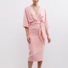 Dresses PASDUCHAS | Emerson Drape Midi - Pre Order Flamingo