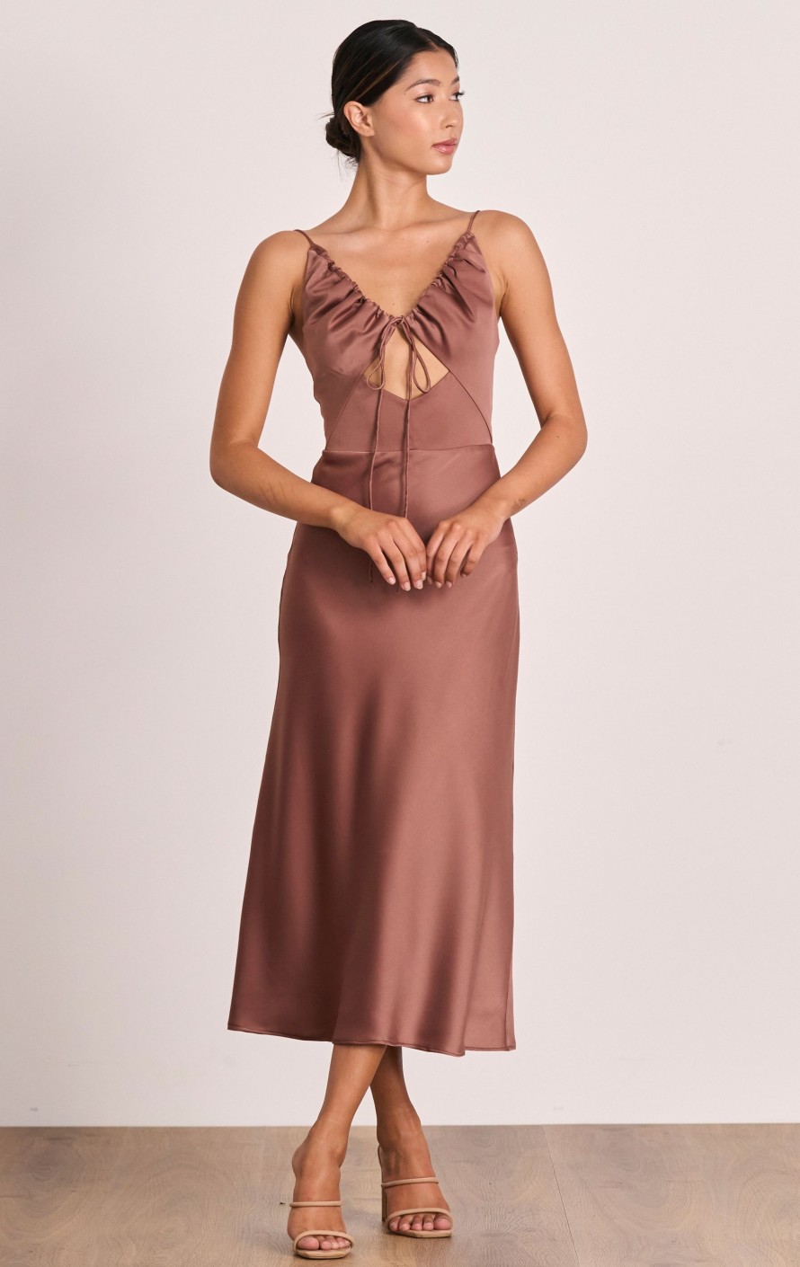 Dresses PASDUCHAS | Seeker Slip Midi Mahogany